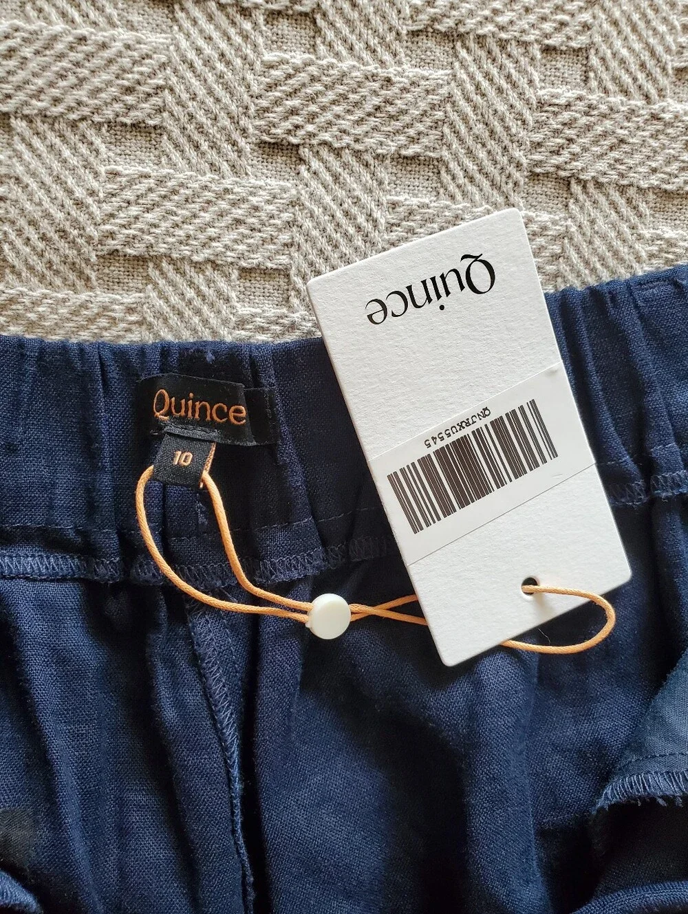 NWT Quince 100% European Linen Pleated Trouser Deep Navy
